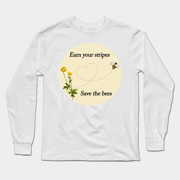 Save the Bees Long Sleeve T-Shirt by barn-of-nature